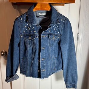 Denim Jacket with Silver Embellishments
